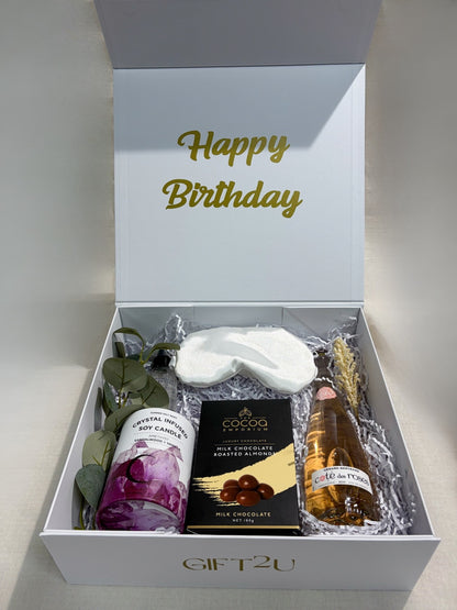 Luxury Crystal Candle & Rosé Pamper Hamper